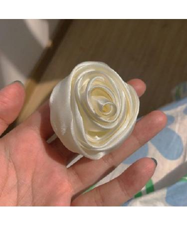 MYhose Milk White Flowers Hair Clip - Artificial Camellia Rose Alligator Hairpins for Women - Buy Online on GoSupps.com