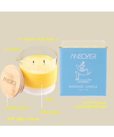 ANSOYER Coconut Lemon Massage Candle - 300g | Relaxing Aromatherapy & Skin Moisturizer | International Shipping Available - Buy Online on GoSupps.com