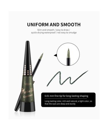 Allbesta Metallic Liquid Eyeliner | Waterproof Shiny Smokey Eyes | Long Lasting Glitter Eyeshadow Makeup - 08# - Buy Online on GoSupps.com