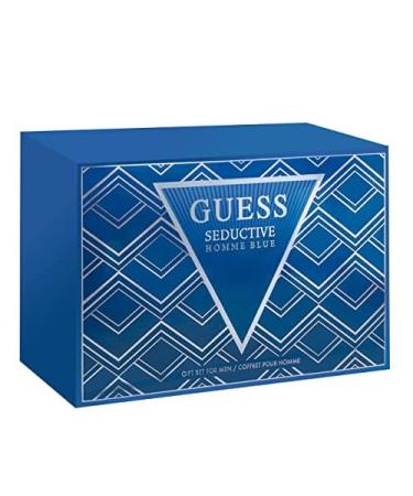 Guess Seductive Homme Blue 3.4oz EDT Spray 6.0oz Deodorant Body Spray 3.4oz Shower Gel Pouch Men 4 Pc Gift Set - Buy Online on GoSupps.com