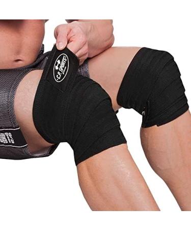 C.P.Sports Kniebandage - 200cm-250cm T25 | Velcro-Free Strength Bandage for Bodybuilding Powerlifting & Cross-Training | Camouflage Black | Optimal Support for Men & Women - Buy Online on GoSupps.com
