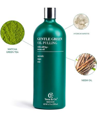 Terra & Co. Ayurvedic Oil Pulling Mouthwash - Vegan, Alcohol-Free, Fluoride-Free, 200ml Green Oil for Oral Health - Buy Online on GoSupps.com