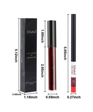 HAOYA Matte Dark Red Lip Liner and Lipstick Set | Long-Lasting Waterproof Matte Liquid Lipstick | 24H Wear | Lip Liner Included | 2Pcs Set - Buy Online on GoSupps.com