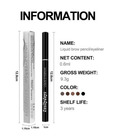 Buy Ultra-Fine Liquid Eyebrow Pencil & Eyeliner - Waterproof Longwearing Smudge-Proof - #03 Light Brown - International Shipping Available - Buy Online on GoSupps.com