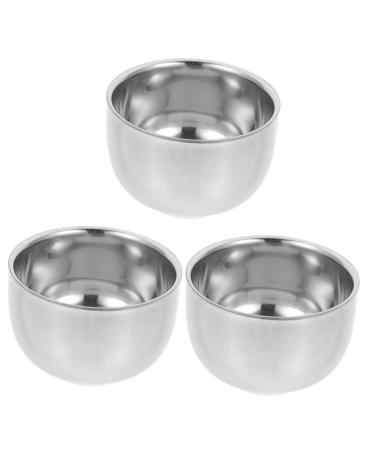 Ipetboom 3st beard brush shell cup shave foam shell shaving accessories large shaving shell household appliances men gifts shaving shells 304# steel pumice stone man portable silverx3stk 7.2x7.2x5cmx3pcs