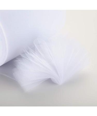 Tulle Rolls 6 by 100 Yards (300 feet) Tulle Roll Spool Fabric for DIY Tutu  Skirts Wedding Baby Shower Crafts Decorations Party Supplies (White)