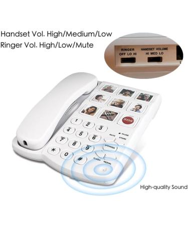 Big Botton Phone for Elderly Corded Telephone Loud for Hard of Hearing Aid with Speaker One-Touch Speed Dial Landline Phone for Dementia Aid Handsfree for Seniors Elderly - Buy Online on GoSupps.com