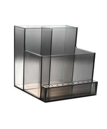 minkissy 1PC Nail Art Storage Box shelving brackets makeup brush holder makeup brush cup Nail Drill Bit Display Stand makeup brush stand Make Up Organizer desk stand perfume Acrylic 10.5x10.3cm Black