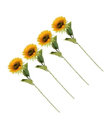 Cabilock 4pcs Simulated Sunflower Silk Flower Household Decorative Flower