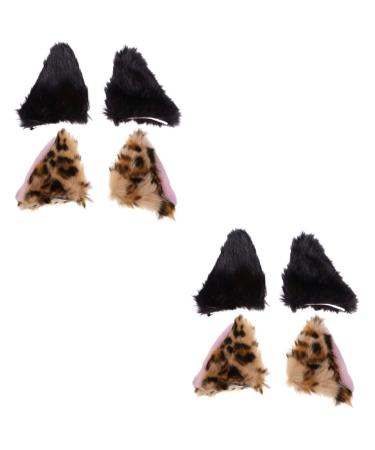 DEARMAMY 4 Pairs Fox Ear Hair Clip Animals Hair Clips Cat Ear Barrettes for Women Animals Hairpin Women Hair Barrettes Alligator Hair Clips Plush Animals Hair Pin Hairpin for Flannel