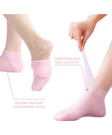 NAVESO Moisturising Socks 3 Pairs Silicone Socks for Moisturising Feet Silicone Moisturising Foot Socks Women Foot Spa Pedicure Silicone Socks Soft Gel Heel Socks for Women Dry Cracked Feet - Buy Online on GoSupps.com