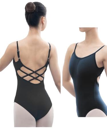 Skwodico Black Cross Back Camisole Leotard - Adjustable and Comfortable | LEW2203 Medium - Buy Online on GoSupps.com