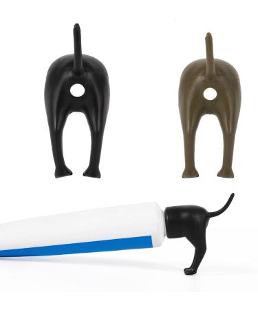 Pooping Dog Butt Toothpaste Topper 2 Pack Cartoon Dog Butt Toothpaste Dispenser for Kids and Adults Funny Toothpaste Cap Toothpaste Squeezer for Home Travel Daily Life Use (black-brown) - Buy Online on GoSupps.com