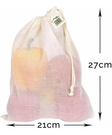 Eco-Bags: Natural Cotton Gauze Produce Bags for Sustainable Shopping - Ships Worldwide - Buy Online on GoSupps.com