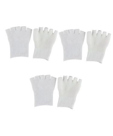 FRCOLOR 3 Pairs Heel Sleeves for Cracked Heels Toe Spacers Toe Spreader Gel Toe Protector Big Toe Separators Thumb Bunion Corrector Bunion Straightener Moisturizing White Sock