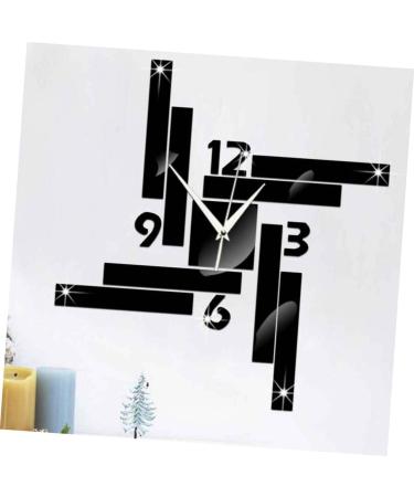 Zerodeko Art Decor Wall Clock 1pc Mirror Clock Chic Clock Wall Clock Hanging Clock Wall Decorative Clock Wall Sticker Acrylic Striped Square Mirror Clock Black 55X58CM - Buy Online on GoSupps.com