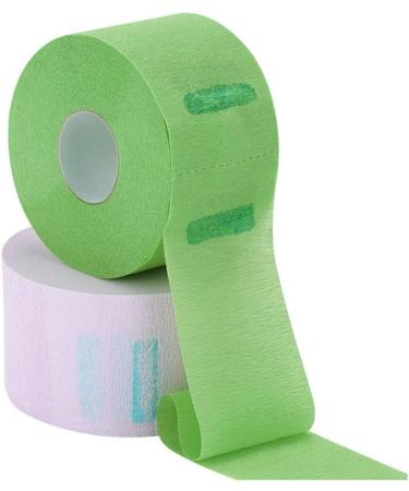 2 Rolls Barber Neck Strips Disposable Flexible Strentchy Paper Neck Bands Hairdressing Wrap Paper Tape Barber Supplies Accessories for Salon Coloring Haircutting Styling (Green) - Buy Online on GoSupps.com