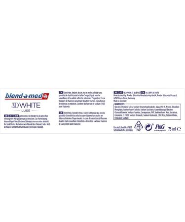 Buy Blend-a-Med 3D White Luxe Activated Charcoal Toothpaste 75ml - Whiten & Brighten Your Smile | International Shipping Available - Buy Online on GoSupps.com