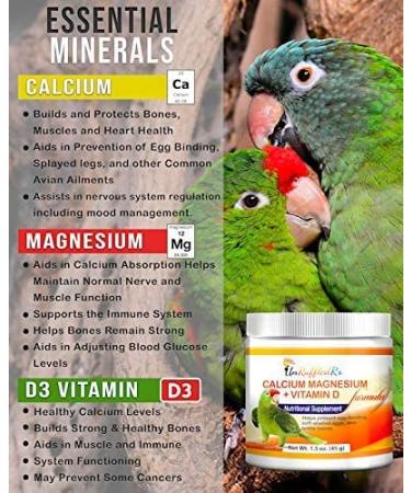 UnRuffledRx Calcium Supplement for Birds with Magnesium and Vitamin D3 | 1.5 oz - Buy Online on GoSupps.com