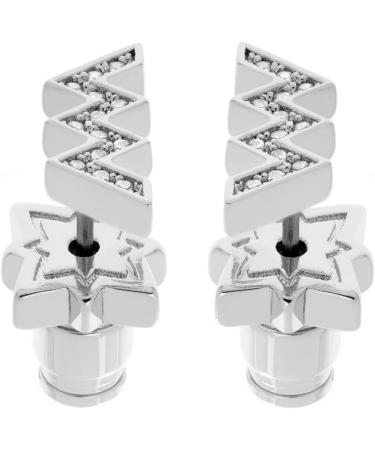 All We Are AWA Logo Pav Stud Earring (Silver Tone/Crystal) - Buy Online on GoSupps.com