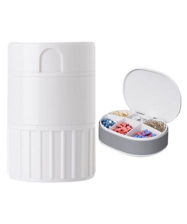 YLWX Pill Cutter Grinder Tablet Cutting Grinding Pill Crushing One Point Four Milling Pill Crusher Portable Pillbox (Color : White)