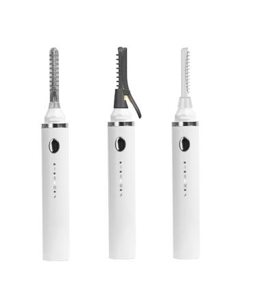 Heated Eyelash Curler Electric Eyelash Curler with 3 Brush Heads Type-C Rechargeable Lash Curler with 3 Temperature Modes Quick Heating Curling