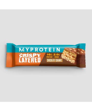 Crispy Layered Protein Bars 12 x 58g Chocolate Caramel - Buy Online on GoSupps.com