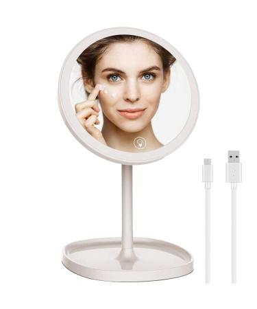 RiverLux LED Lighted Makeup Mirror Circle Mirror with Light Battery Operated Makeup Mirror Ring Light Makeup Mirror Travel Vanity Mirror Portable Vanity Mirror with Light USB Charging Gift Ideas