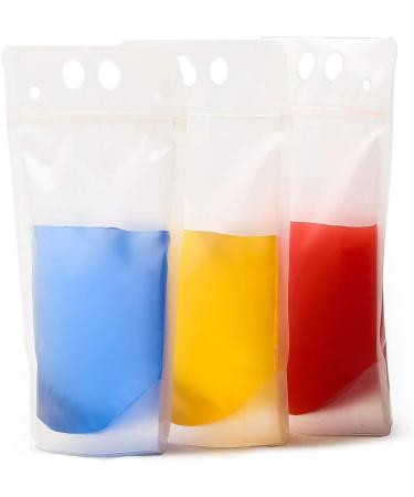 Crystal Lemon 100PCS Drink Pouches with Straws - Heavy Duty Hand-Held Juice & Smoothie Bags | Reclosable Ice Drink Pouches for Adults - Buy Online on GoSupps.com