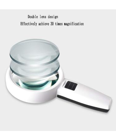 Lighted Magnifier 30 Times Handheld Magnifier 3 LED Luminous Magnifier Suitable for The Elderly to Read and Explore Made in China - Buy Online on GoSupps.com