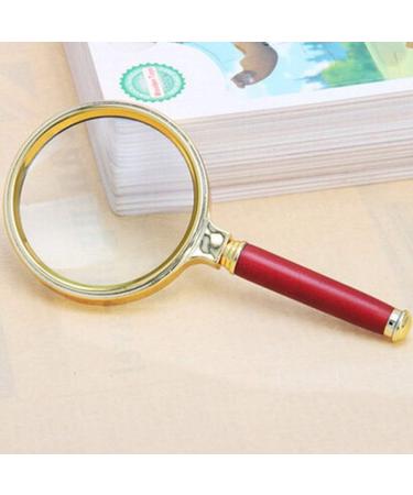 Magnifying Glasses for Hobbies Reading Magnifier 8 Times Handheld Magnifying Glass Reading Reading Magnifying Glass Gold-Plated Edge Wooden Handle 6cm7cm8cm Length 9cm Vision - Buy Online on GoSupps.com