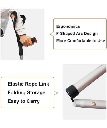 10 Stops Height Adjustable Forearm Crutches Non-Slip Walking Crutches for Adults Support After Injury Or Surgery Supports Up to 130kg/286lb (2 pcs) Journey - Buy Online on GoSupps.com