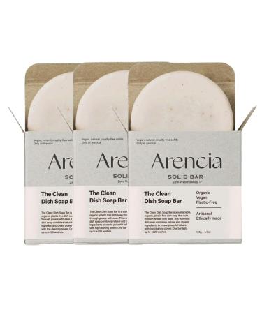 Super Clean Natural Dish Soap Bar (Pack of 3 Bars) Vegan Organic Sustainable Zero Waste Plant-Based Camping Eco Kitchen Bar Cuts Through Grime