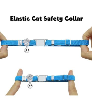 Personalized Sky Blue Cat Collar with Name & Phone Number - Engraved with Bell for Safety | International Shipping Available - Buy Online on GoSupps.com