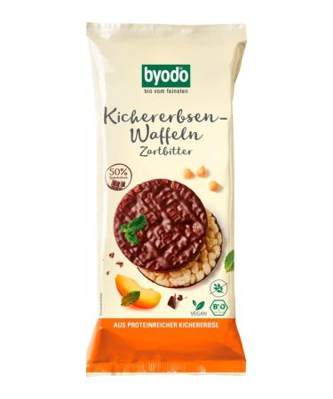 Byodo Organic Chickpea Wafers Dark Chocolate made from protein-rich chickpeas 65 g (6 x 65 gr)