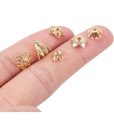 BENECREAT 60PCS Mixed Size 18K Gold Plated Flower Bead Caps - Tibetan Style End Caps for Jewelry Making - Buy Online on GoSupps.com