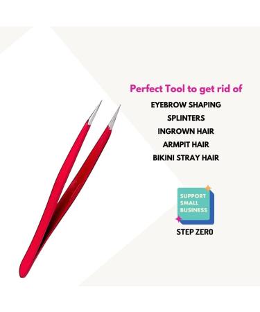 Pointed Tweezers | Eyebrow shaper and Ingrown Hair Removal Tweezers with pointed tip | Stainless Steel | For women men for eyebrow splinters ingrown hair | Comes with tip protector | STEP ZERO - Buy Online on GoSupps.com