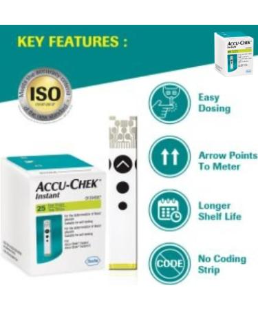 Accu Check Instant Blood Glucose Test Strips 50 Test Strips + Free Tetra-Sole 50 Alcohol Wipes (50 Test Strips + 50 Alcohol Wipes) - Buy Online on GoSupps.com
