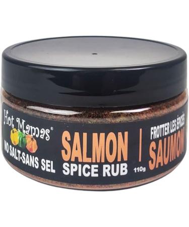 Hot Mamas All Natural Zero Sodium Salmon Spice Rub Kosher Certified Salt Free Gluten Free Keto Friendly and No MSG 110g Brown - Buy Online on GoSupps.com