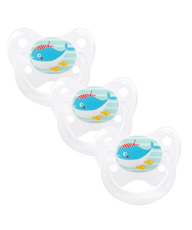 Dentistar Silicon Schnuller 3 Set- Size 2 6-14 months- tooth and jaw-friendly nucking with dental level- BPA-free- Made in Germany- Wal transparent