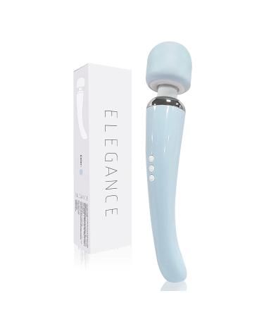 Therapeutic Personal Massager - Cordless Wand Massager - 8 Speeds 20 Vibrating Patterns - USB Rechargeable - Handheld and Powerful - Wand Massager for Muscle Aches - Sports Recovery-Light Blue