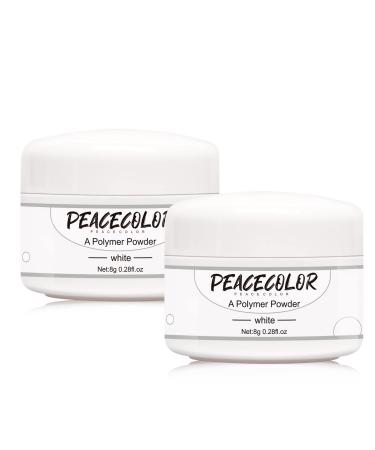 PEACECOLOR 2 x 8g White Acrylic Powder for Nail Extension 3D Carving French Nails Acrylic Nails Supplies AC-26