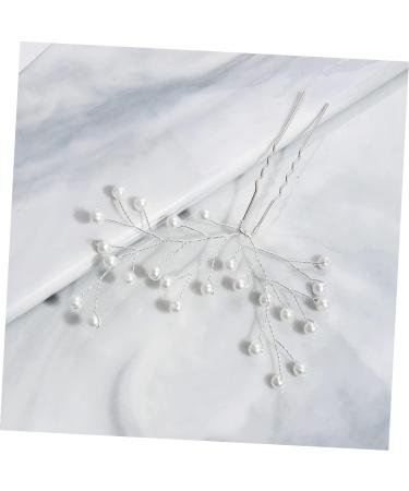 LALAFINA 1pc Faux Pearls Upunch U-shaped Hairpin Handmade Hair Clip Tiara Hair Pin Wedding Hairpin Hair Ornament U Pearl Hairpin Decorative Hairpi European and American Headgear - Buy Online on GoSupps.com
