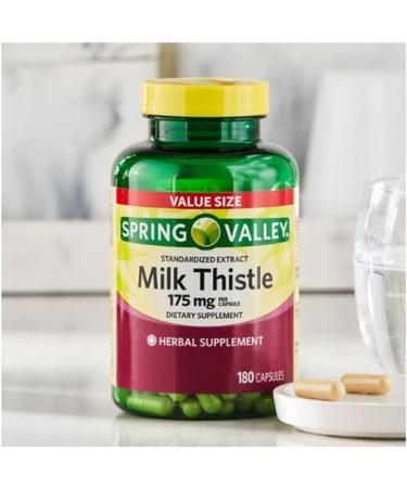 Spring Valley Milk Thistle 175mg - 180 Capsules | Liver Support Supplement - Buy Online on GoSupps.com