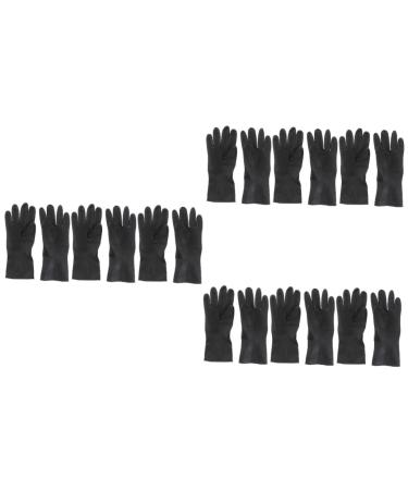 Healeved 6 Pairs Black Gloves Reusable Hair Coloring Gloves Hair Salon Gloves Hair Dye Man Medium Lx2pcs