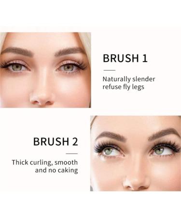 4D Silk Fiber Eyelash Mascara with 2 Brushes 2 in 1 Mascara Smudge-proof No Clumping No Flaking Thick and Black Waterproof Extra Long Lashes Voluminous Eyelashes (Pack of 1) - Buy Online on GoSupps.com