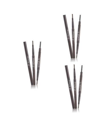 DRESSOOS 3pcs 2 1 Eyebrow Pencils Eyebrow Pencil Waterproof Preamp Braider Makeup Brush Tool Brow Brush
