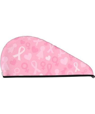 Breast Cancer Awareness Hair Towel Wrap | Super Absorbent Microfiber Cap for All Hair Types - Quick Dry Coral Velvet - Buy Online on GoSupps.com