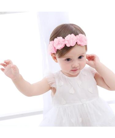 Fmeida Baby Girls Flower Headband - Stretchy Soft Infant Hair Accessories for 4-24 Months (Pink) - Buy Online on GoSupps.com