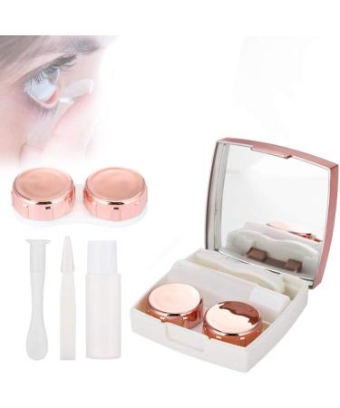 Exblue Mini Cute Contact Lens Case Kit - Pink Mirror Storage Box for Travel | Ideal for Men & Women - Buy Online on GoSupps.com